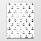 Simple black white modern nautical anchor Notebook Gallery Image 4
