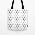 Simple black white modern nautical anchor Tote Bag Gallery Image 1
