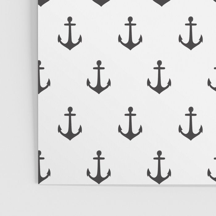 Simple black white modern nautical anchor Poster Gallery Image 3
