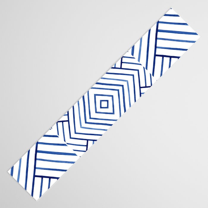 Watercolor lines pattern | Navy blue Table Runner Gallery Image 3