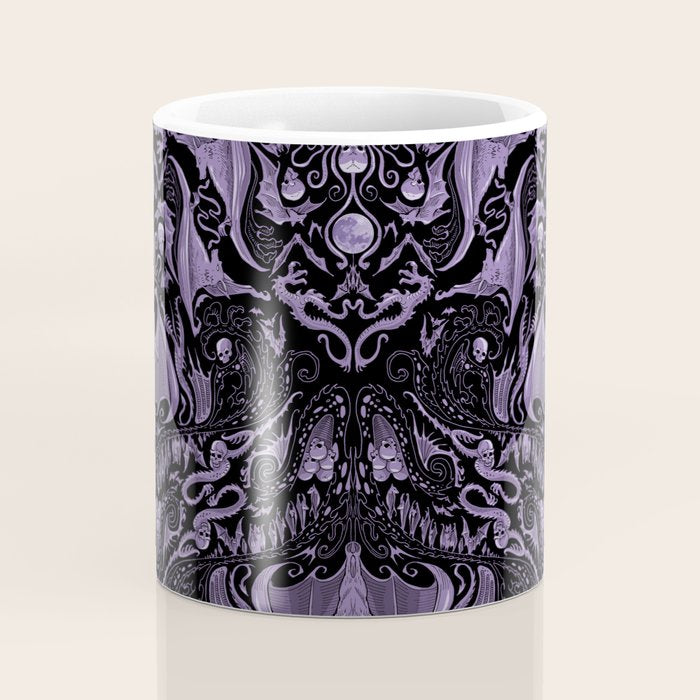 Bats and Beasts - ROYAL PURPLE Coffee Mug Gallery Image 4