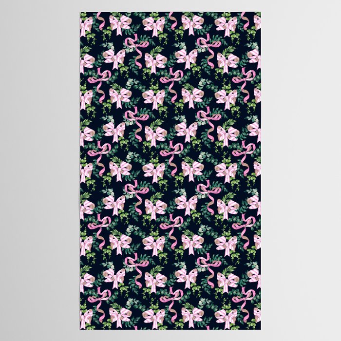 Whimsical Cheerful Bows Plants Tablecloth Gallery Image 2
