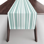 Classic Stripes XXXVII - Sage Green Table Runner Gallery Image 1