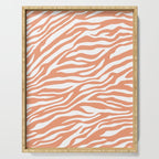 Coral Zebra Animal Print Serving Tray Gallery Image 1