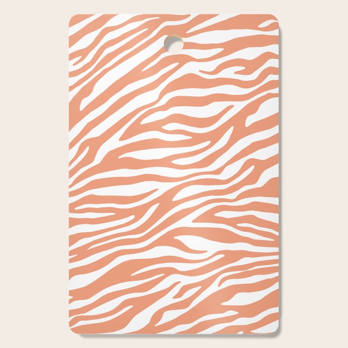 Coral Zebra Animal Print Cutting Board Gallery Image 1