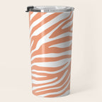 Coral Zebra Animal Print Travel Mug Gallery Image 3