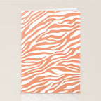 Coral Zebra Animal Print Stationery Card Gallery Image 2