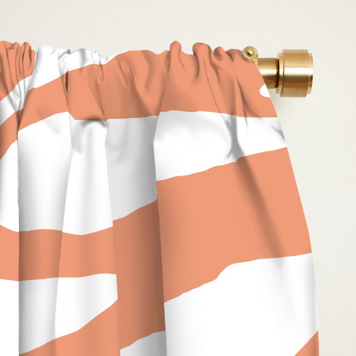 Coral Zebra Animal Print Window Curtain Gallery Image 2