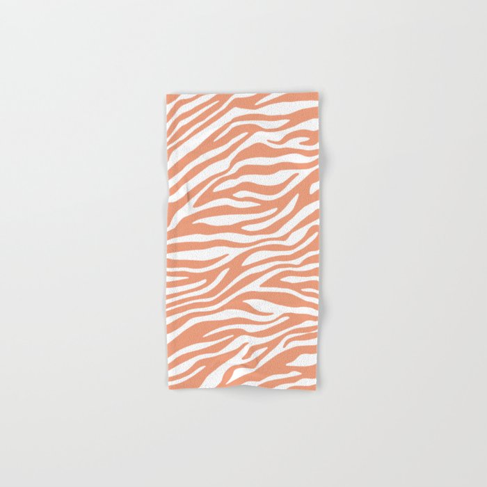 Coral Zebra Animal Print Bath Towel Gallery Image 1