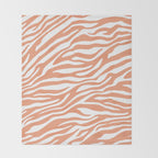 Coral Zebra Animal Print Throw Blanket Gallery Image 2