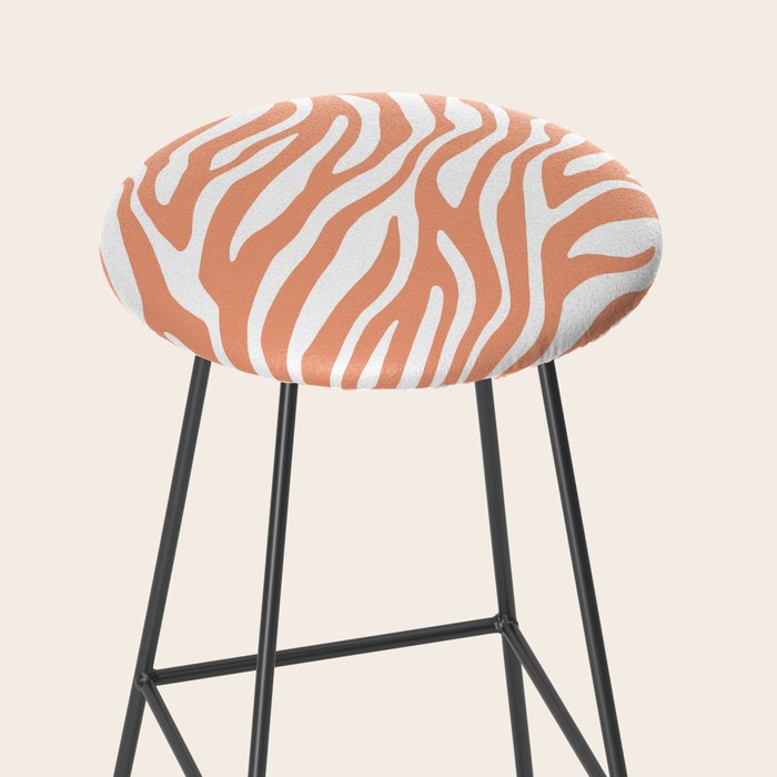 Coral Zebra Animal Print Stool Gallery Image 2