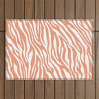 Coral Zebra Animal Print Outdoor Rug Gallery Image 1