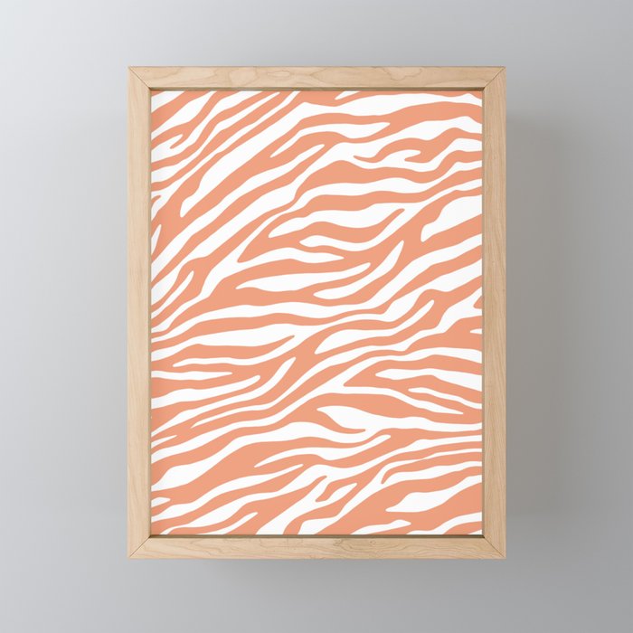 Coral Zebra Animal Print Mini Art Print Gallery Image 1