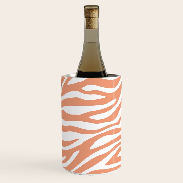 Coral Zebra Animal Print Wine Chiller Gallery Image 1