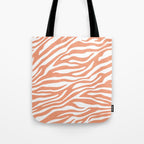 Coral Zebra Animal Print Tote Bag Gallery Image 1