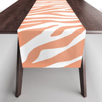 Coral Zebra Animal Print Table Runner Gallery Image 1