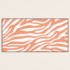 Coral Zebra Animal Print Desk Mat Gallery Image 3