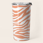Coral Zebra Animal Print Travel Mug Gallery Image 2