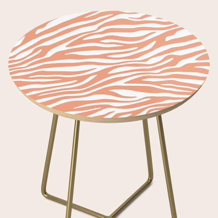 Coral Zebra Animal Print Side Table Gallery Image 2
