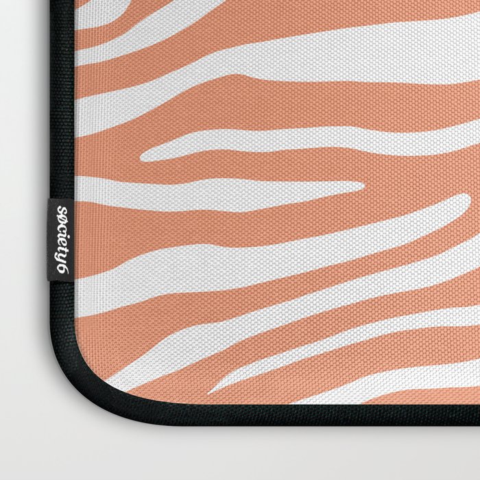 Coral Zebra Animal Print Laptop Sleeve Gallery Image 3