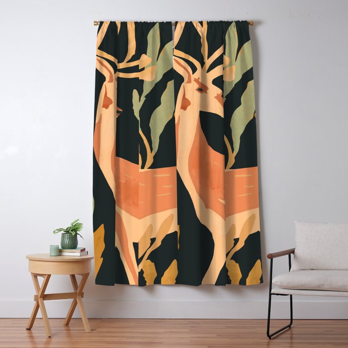 Minimal Abstract Art Deer Window Curtain Gallery Image 5