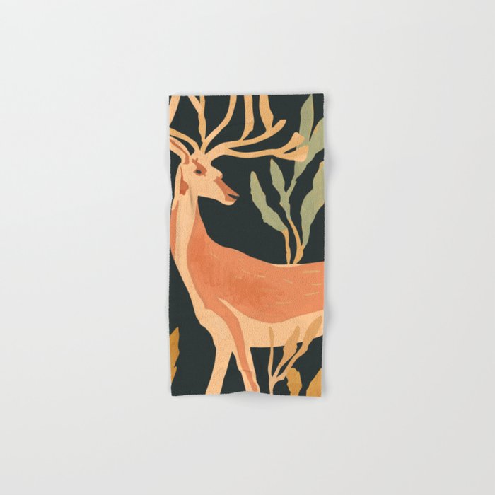 Minimal Abstract Art Deer Bath Towel Gallery Image 1