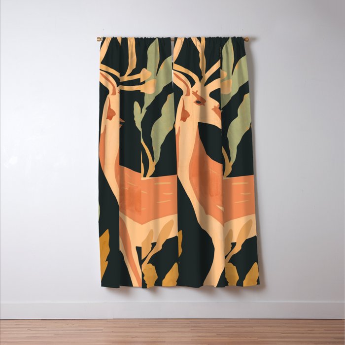 Minimal Abstract Art Deer Window Curtain Gallery Image 3