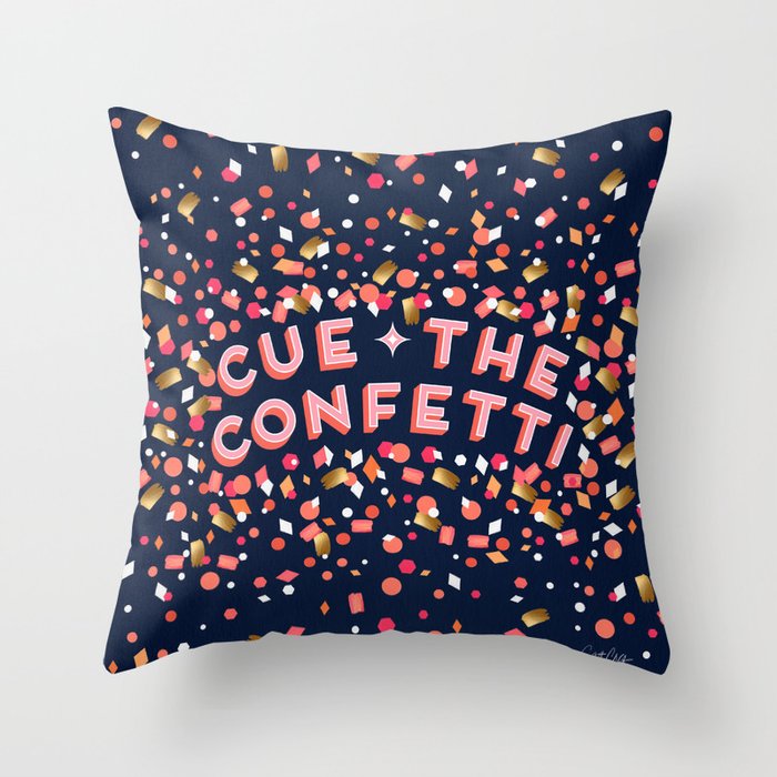 Cue the Confetti - Navy Palette Throw Pillow Gallery Image 6