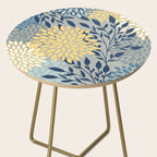 Festive, Floral Prints and Leaves, Yellow, Gray, Navy Blue, Teal Side Table Gallery Image 2