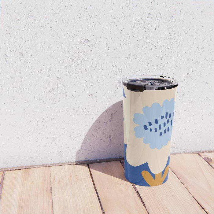 Sunflower - blue Travel Mug Gallery Image 4