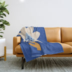 Sunflower - blue Throw Blanket Gallery Image 1
