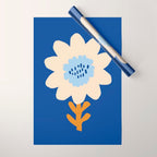Sunflower - blue Wrapping Paper Gallery Image 1