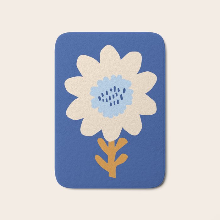 Sunflower - blue Bath Mat Gallery Image 1