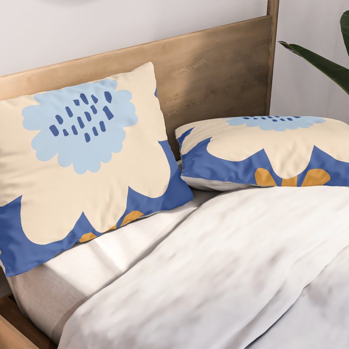 Sunflower - blue Pillow Sham Gallery Image 2