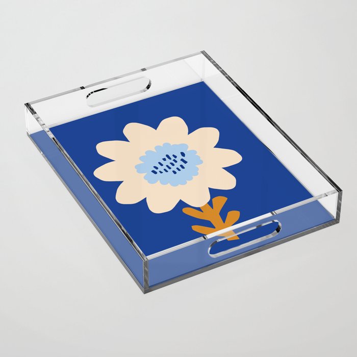 Sunflower - blue Acrylic Tray Gallery Image 1