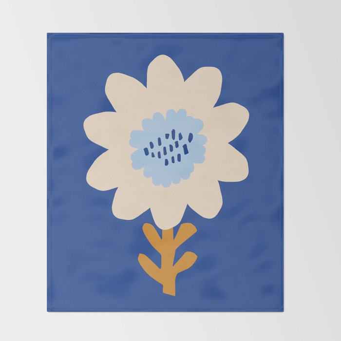Sunflower - blue Throw Blanket Gallery Image 2