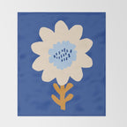 Sunflower - blue Throw Blanket Gallery Image 2
