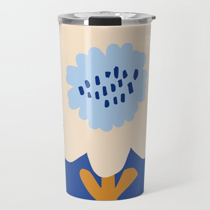 Sunflower - blue Travel Mug Gallery Image 1