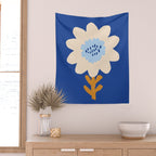 Sunflower - blue Wall Tapestry Gallery Image 2