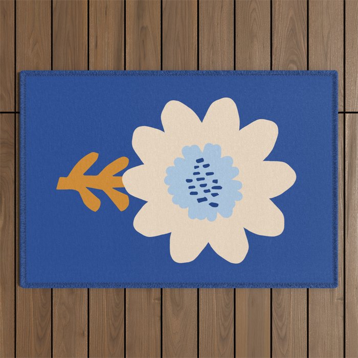 Sunflower - blue Outdoor Rug Gallery Image 1
