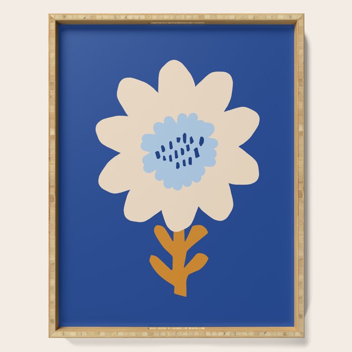 Sunflower - blue Serving Tray Gallery Image 1
