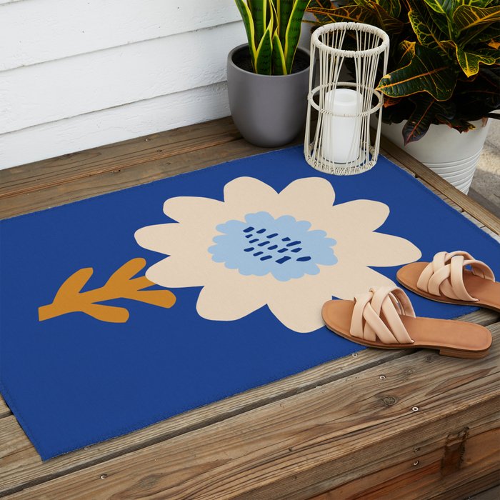 Sunflower - blue Outdoor Rug Gallery Image 2