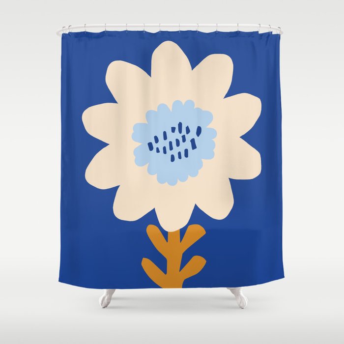 Sunflower - blue Shower Curtain Gallery Image 1
