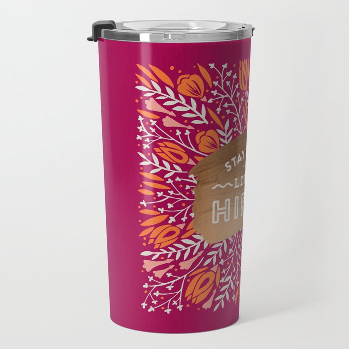 Stay Trippy Little Hippie - Fuchsia Palette Travel Mug Gallery Image 3