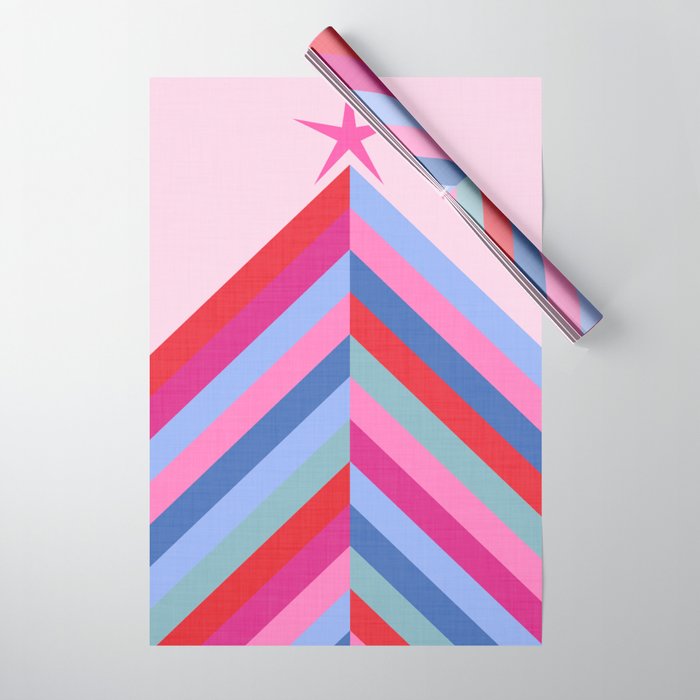 Chevron Christmas tree - pastel Wrapping Paper Gallery Image 1