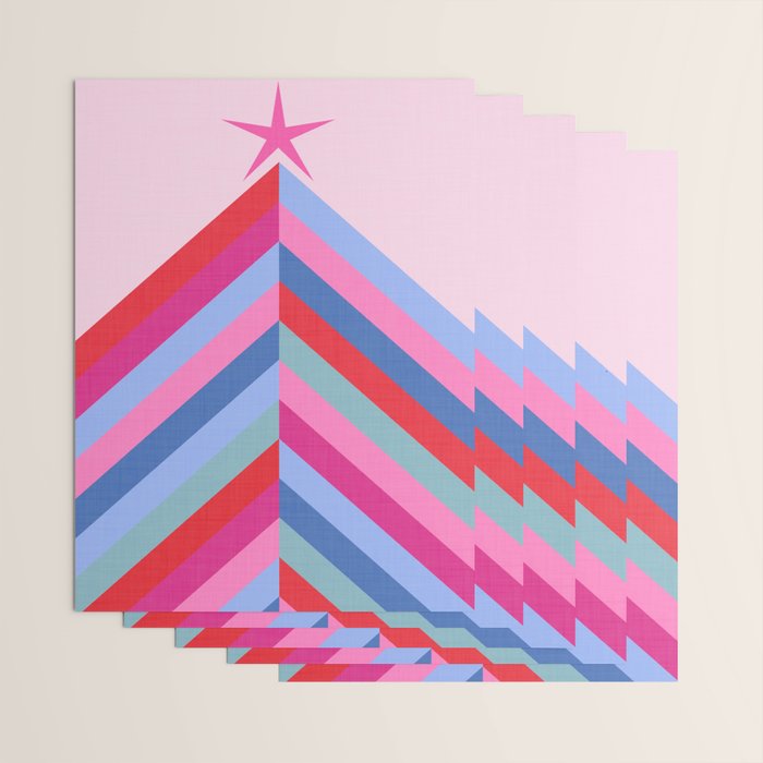 Chevron Christmas tree - pastel Wrapping Paper Gallery Image 3
