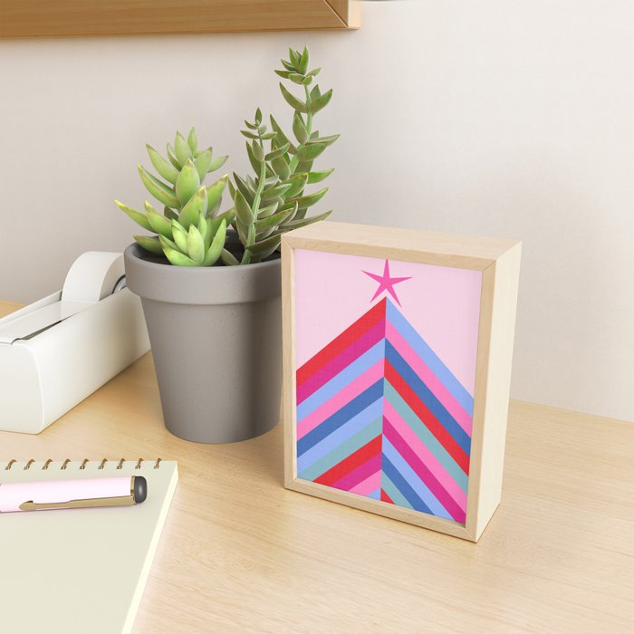 Chevron Christmas tree - pastel Mini Art Print Gallery Image 2