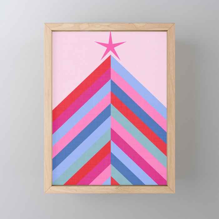 Chevron Christmas tree - pastel Mini Art Print Gallery Image 1