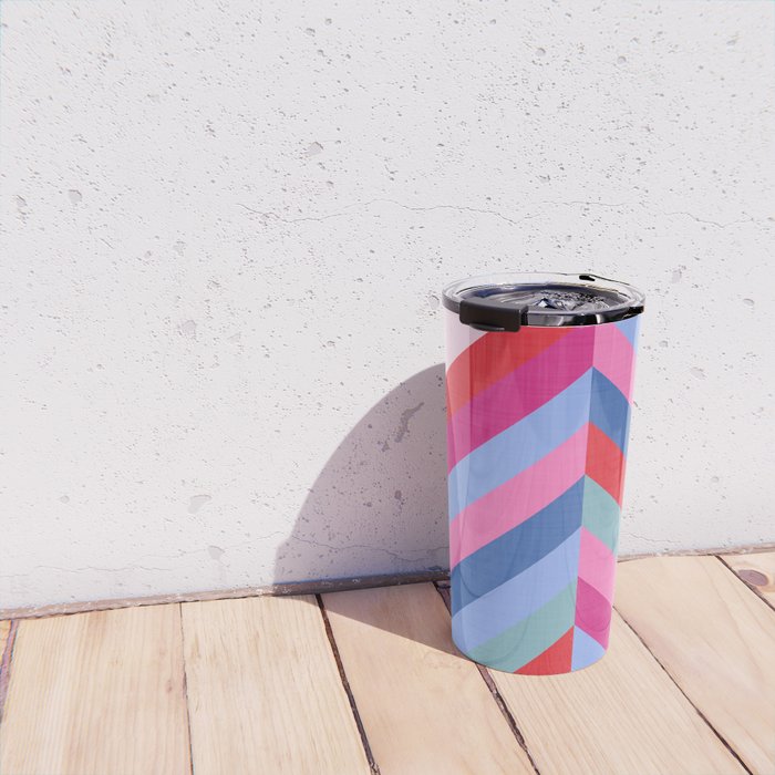 Chevron Christmas tree - pastel Travel Mug Gallery Image 4