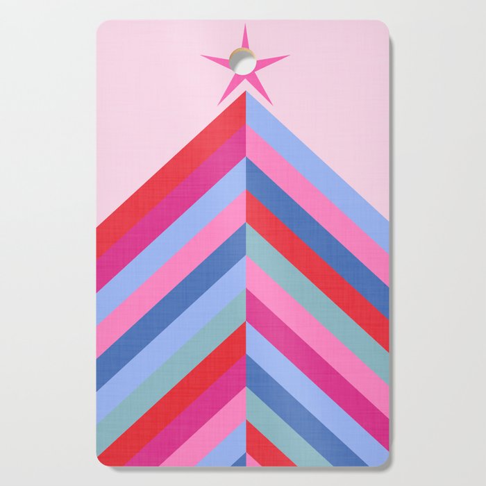 Chevron Christmas tree - pastel Cutting Board Gallery Image 1